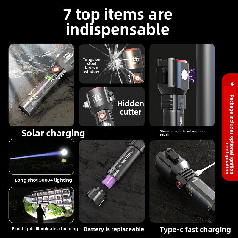 Solar Flashlight Hammer